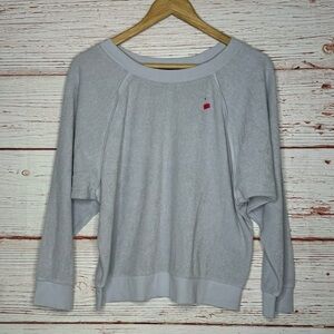 NWT Suzie Kondi The Saba Raglan Top in Dove Gray Terry Sz M